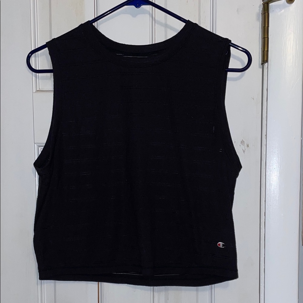 Champion Black Sleeveless Crop Tank